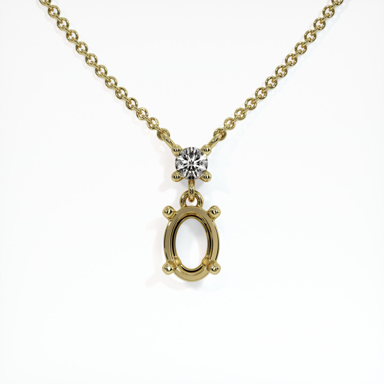 18K Yellow Gold Accent Stones Necklace Setting