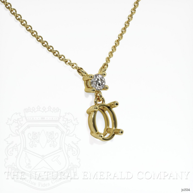 18K Yellow Gold Accent Stones Necklace Setting