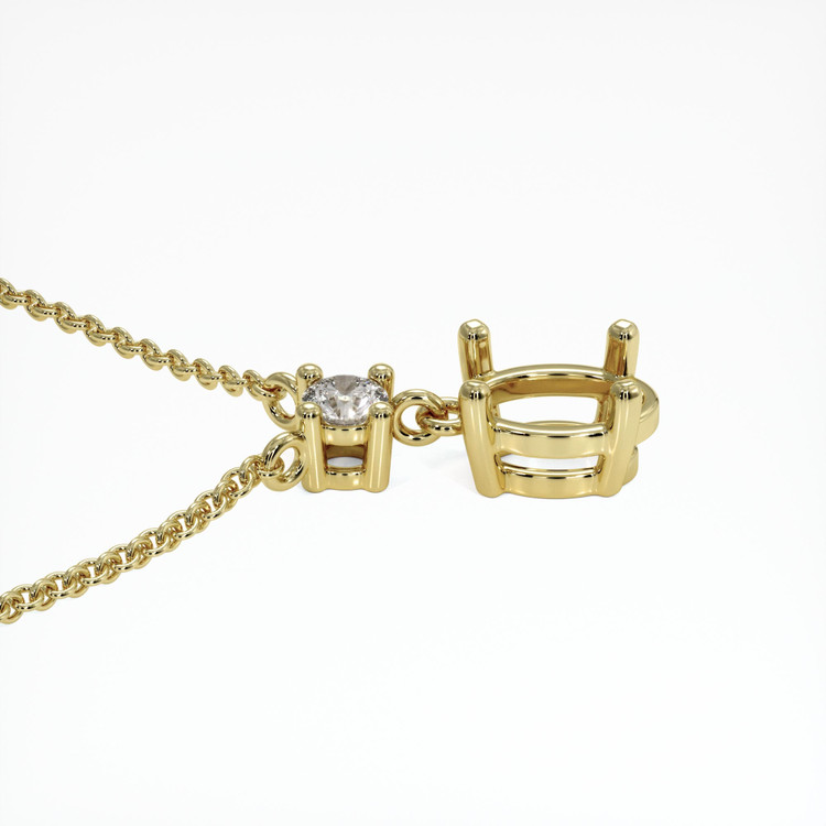 18K Yellow Gold Accent Stones Necklace Setting