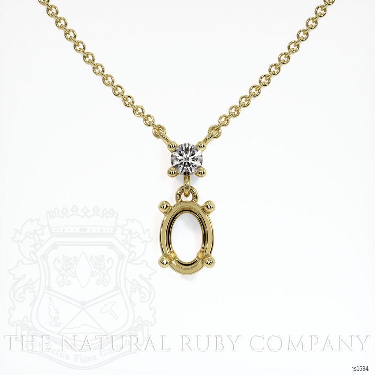 18K Yellow Gold Accent Stones Necklace Setting