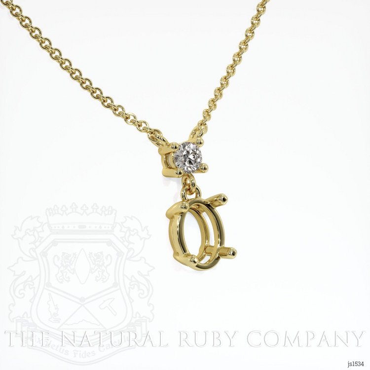 18K Yellow Gold Accent Stones Necklace Setting