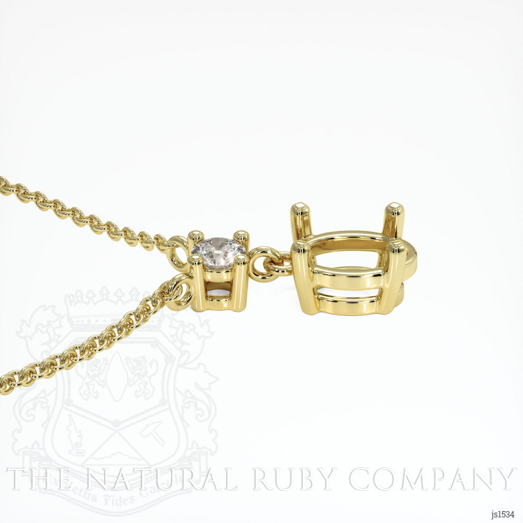 18K Yellow Gold Accent Stones Necklace Setting