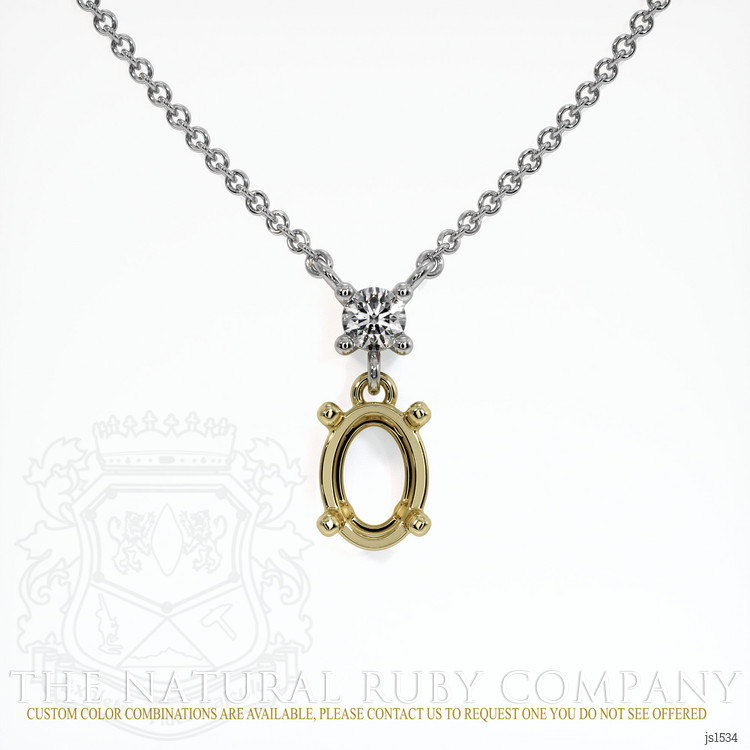 14K Yellow & White Accent Stones Necklace Setting