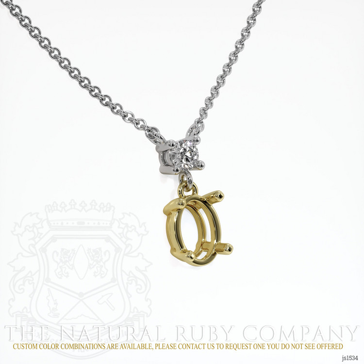 14K Yellow & White Accent Stones Necklace Setting