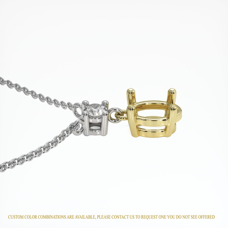 14K Yellow & White Accent Stones Necklace Setting