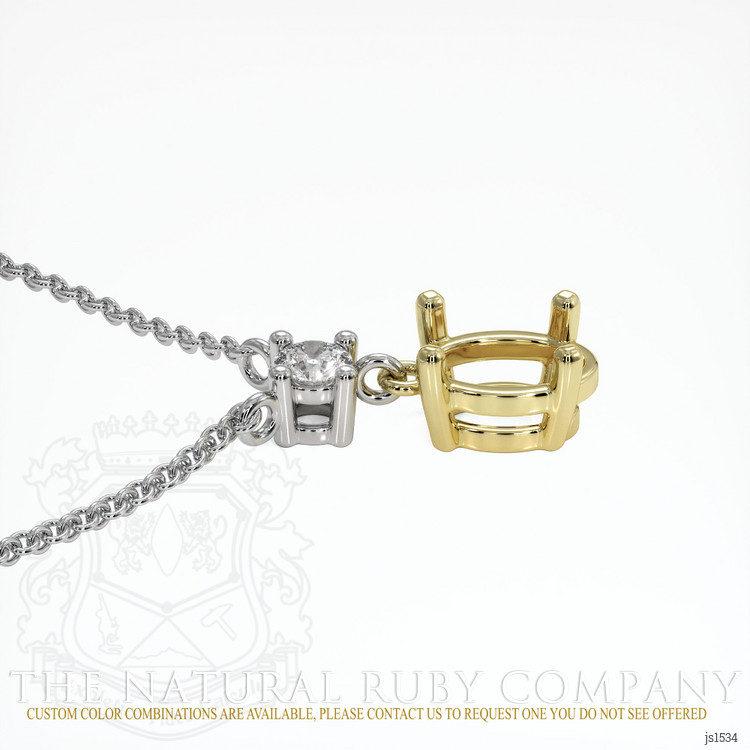 14K Yellow & White Accent Stones Necklace Setting