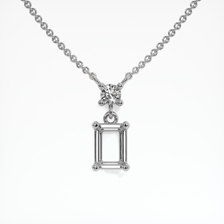 Platinum 950 Accent Stones Necklace Setting