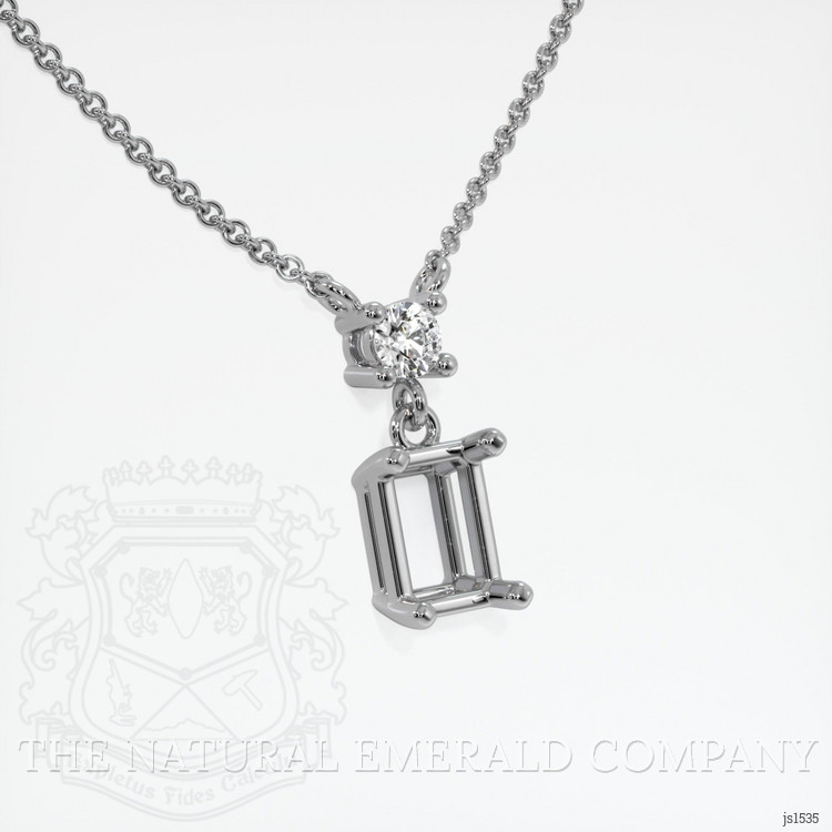 Platinum 950 Accent Stones Necklace Setting