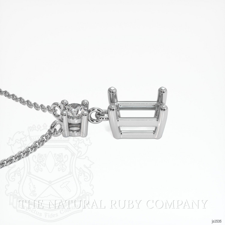 Platinum 950 Accent Stones Necklace Setting