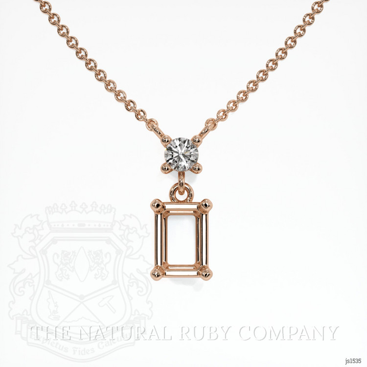 14K Rose Gold Accent Stones Necklace Setting