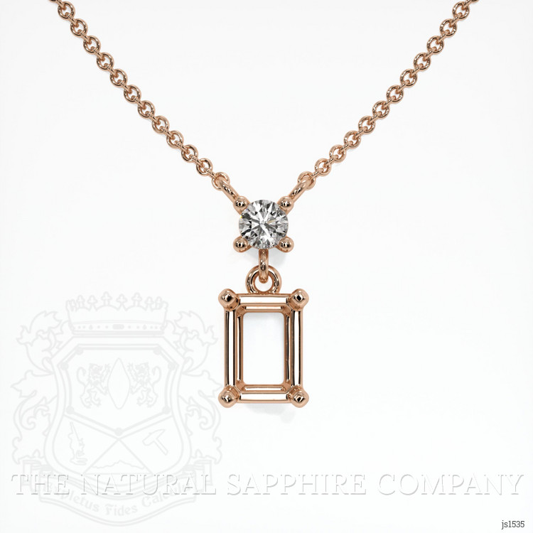 14K Rose Gold Accent Stones Necklace Setting
