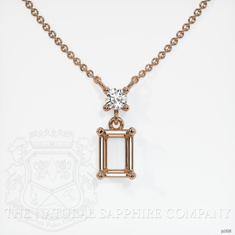 14K Rose Gold Accent Stones Necklace Setting