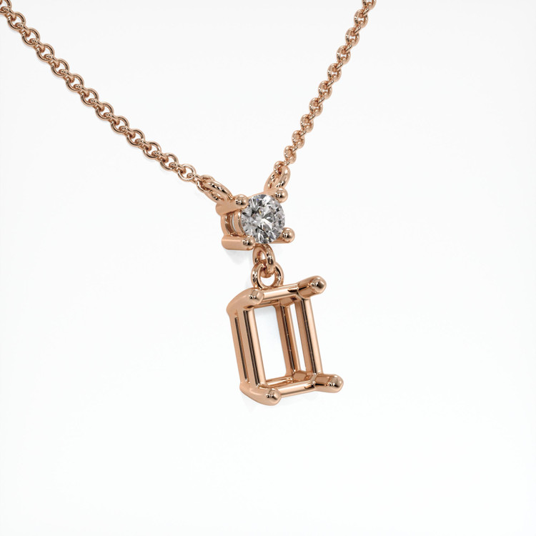 14K Rose Gold Accent Stones Necklace Setting