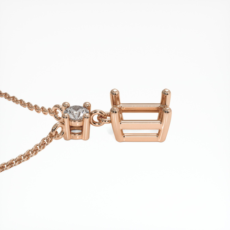 14K Rose Gold Accent Stones Necklace Setting