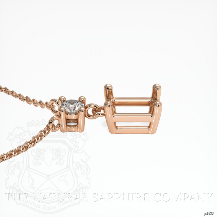14K Rose Gold Accent Stones Necklace Setting