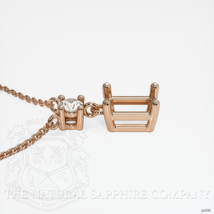14K Rose Gold Accent Stones Necklace Setting