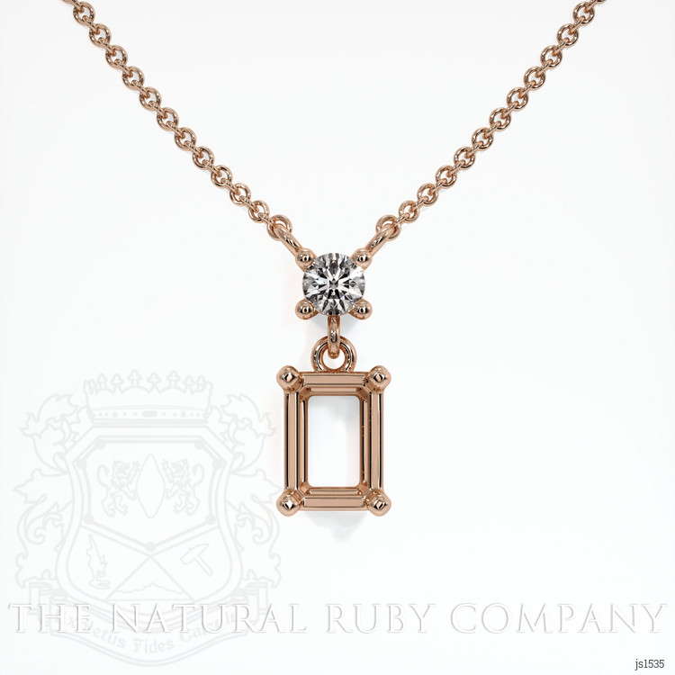 14K Rose Gold Accent Stones Necklace Setting
