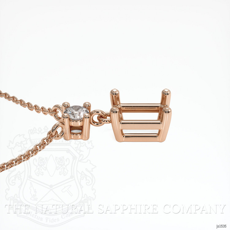14K Rose Gold Accent Stones Necklace Setting