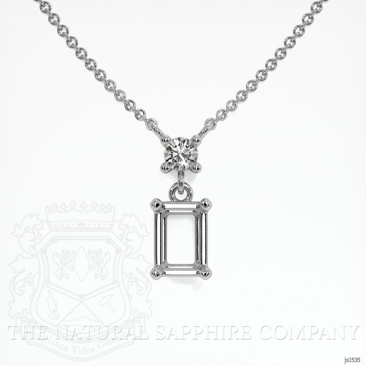 14K White Gold Accent Stones Necklace Setting