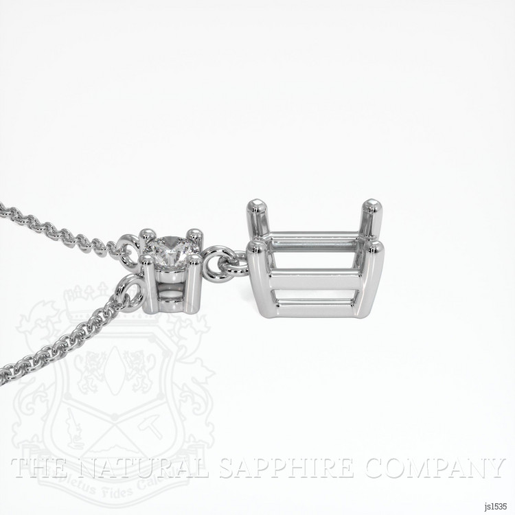 14K White Gold Accent Stones Necklace Setting