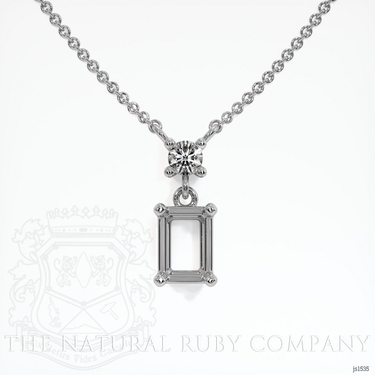 14K White Gold Accent Stones Necklace Setting