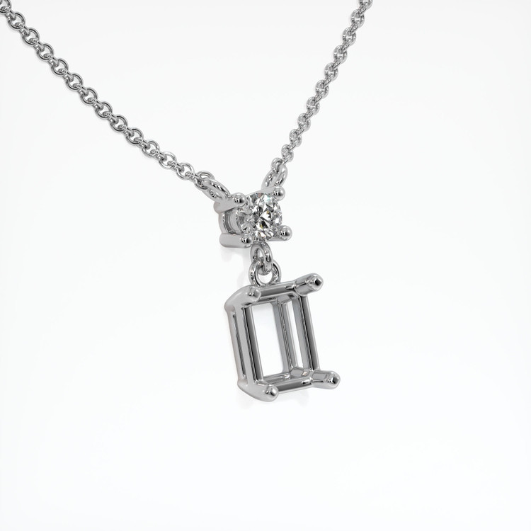 14K White Gold Accent Stones Necklace Setting