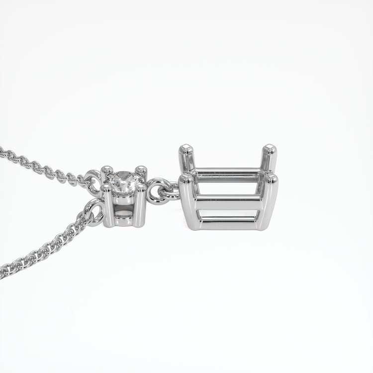 14K White Gold Accent Stones Necklace Setting