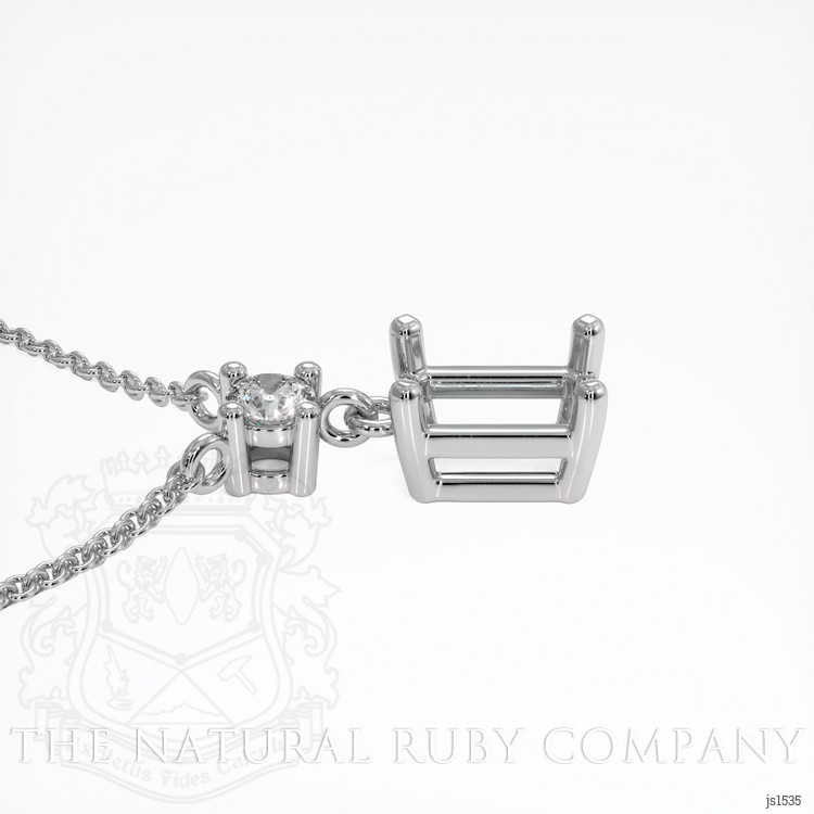 14K White Gold Accent Stones Necklace Setting