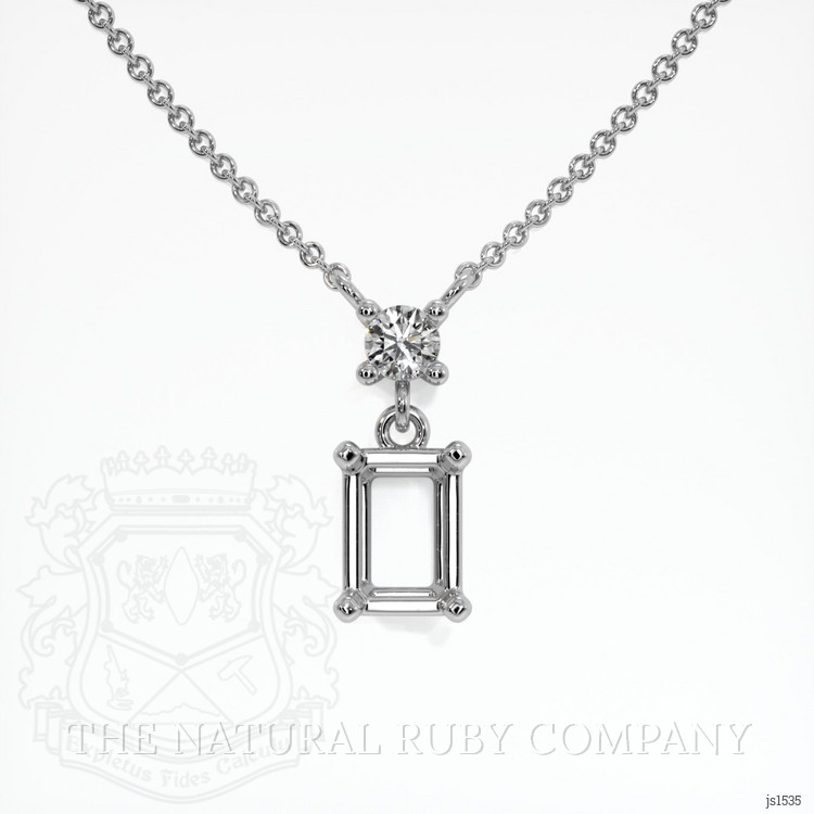 18K White Gold Accent Stones Necklace Setting