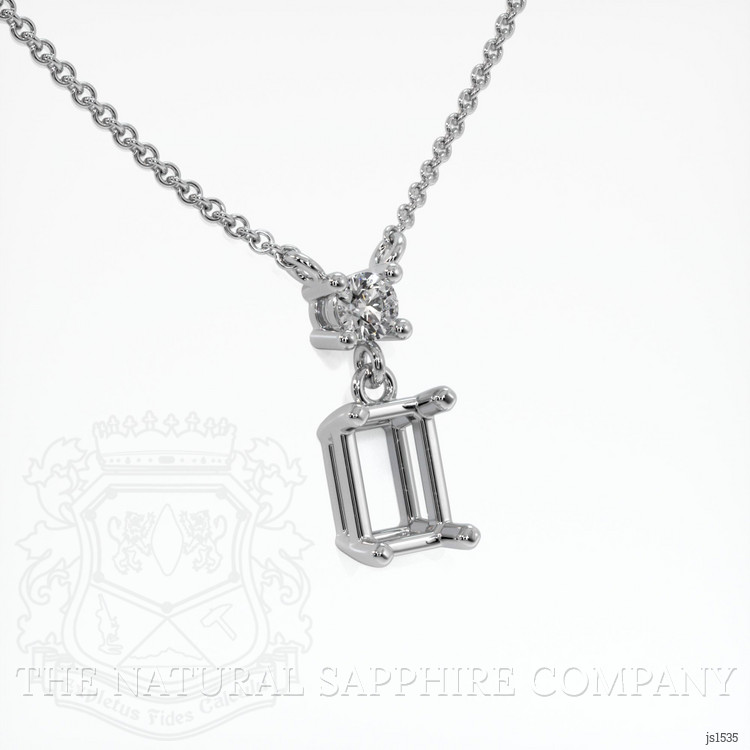 18K White Gold Accent Stones Necklace Setting