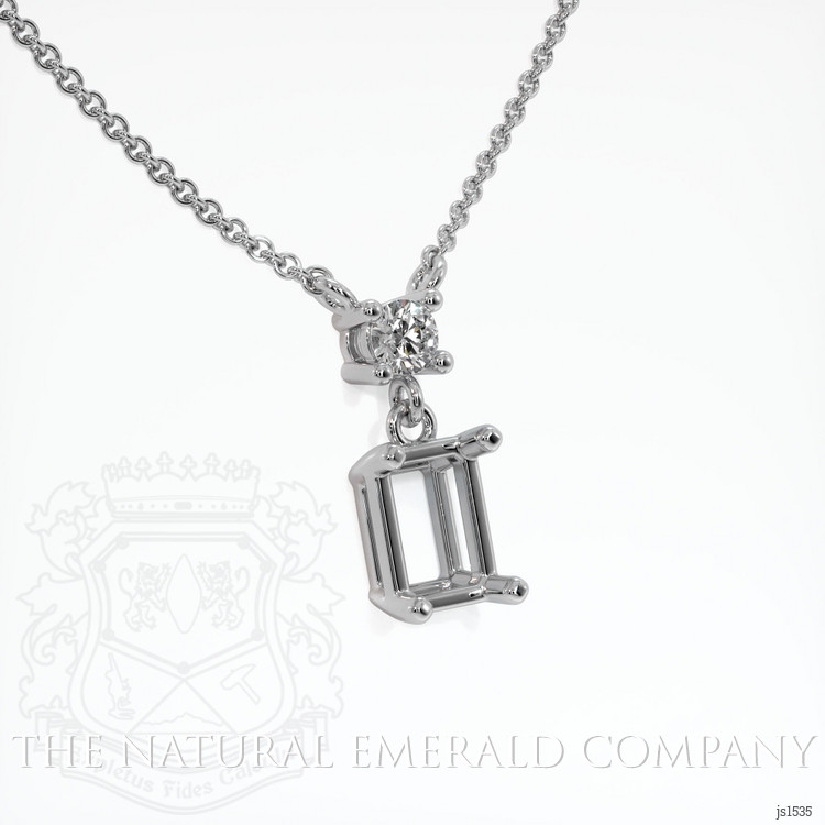 18K White Gold Accent Stones Necklace Setting