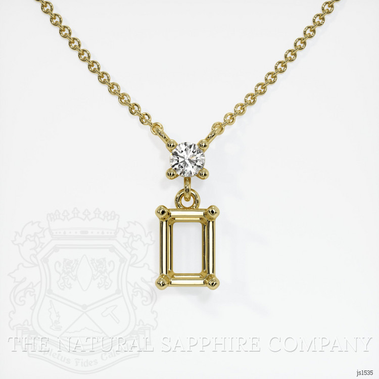 10K Yellow Gold Accent Stones Necklace Setting