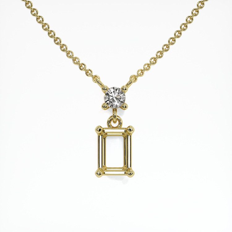 14K Yellow Gold Accent Stones Necklace Setting