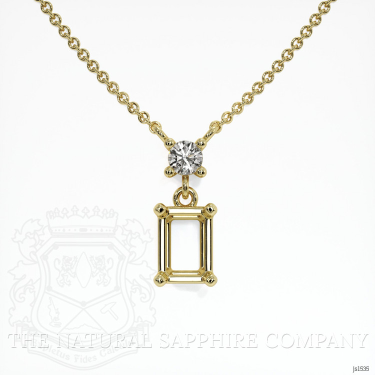 18K Yellow Gold Accent Stones Necklace Setting