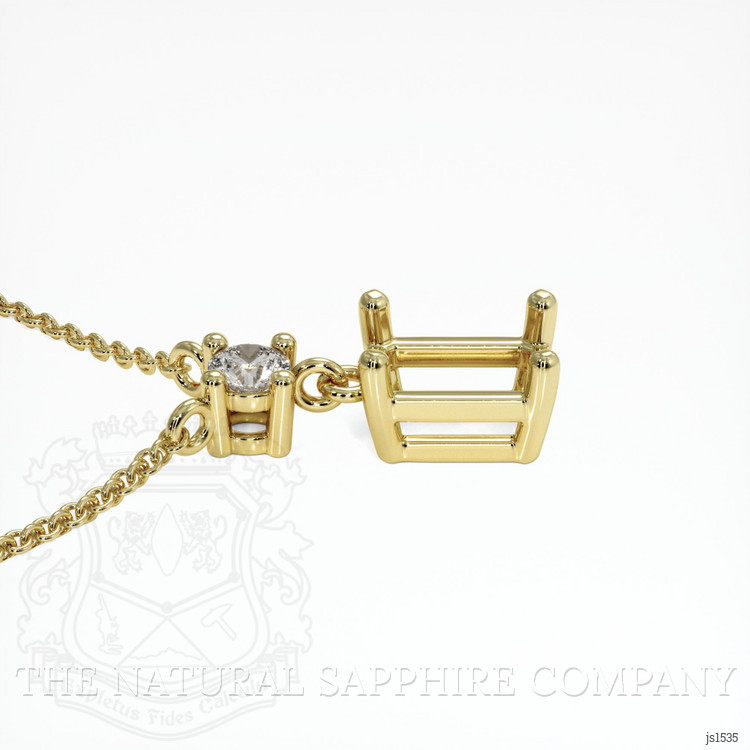 18K Yellow Gold Accent Stones Necklace Setting