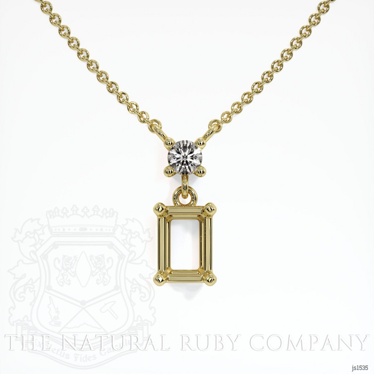 18K Yellow Gold Accent Stones Necklace Setting