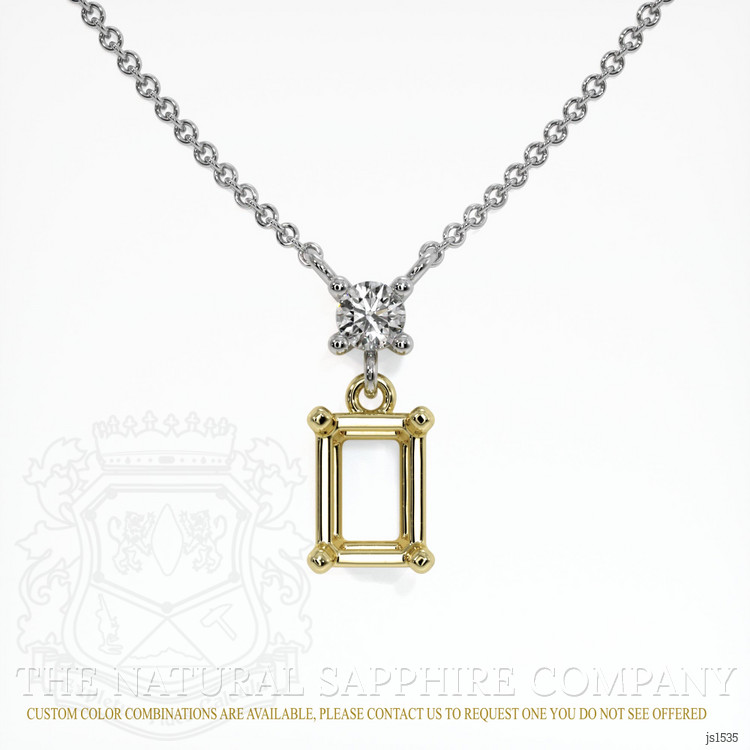 14K Yellow & White Accent Stones Necklace Setting