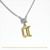 14K Yellow & White Accent Stones Necklace Setting Image