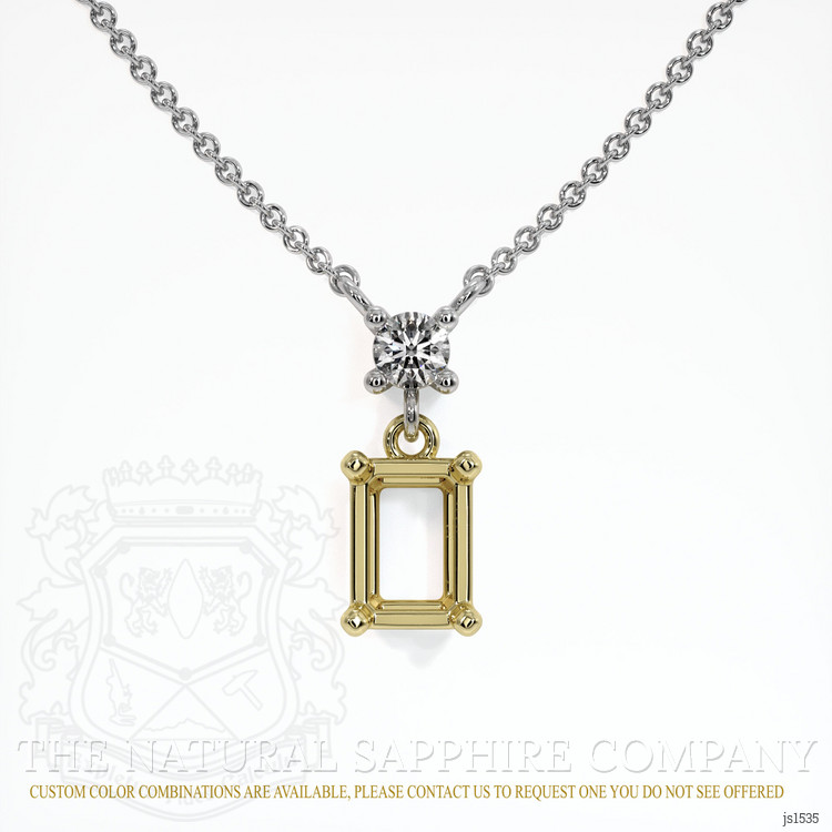 14K Yellow & White Accent Stones Necklace Setting