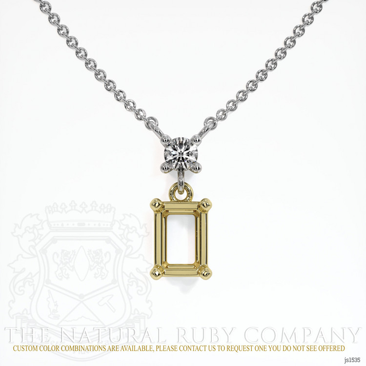 14K Yellow & White Accent Stones Necklace Setting