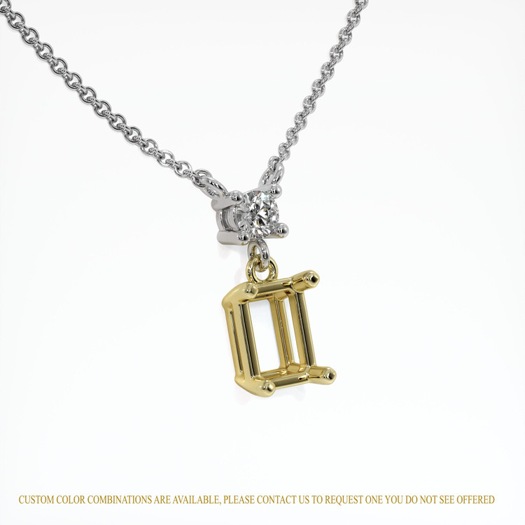 14K Yellow & White Accent Stones Necklace Setting