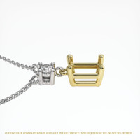 14K Yellow & White Accent Stones Necklace Setting Image