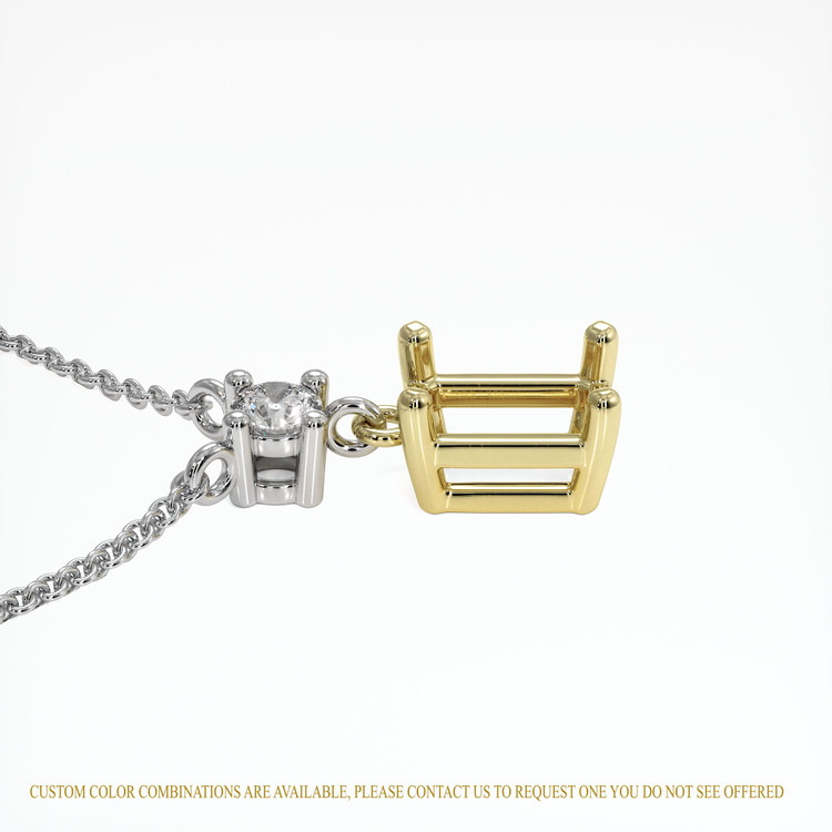 14K Yellow & White Accent Stones Necklace Setting