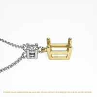 18K Yellow & White Accent Stones Necklace Setting Image