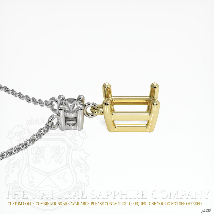 18K Yellow & White Accent Stones Necklace Setting