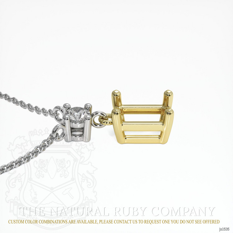 18K Yellow & White Accent Stones Necklace Setting