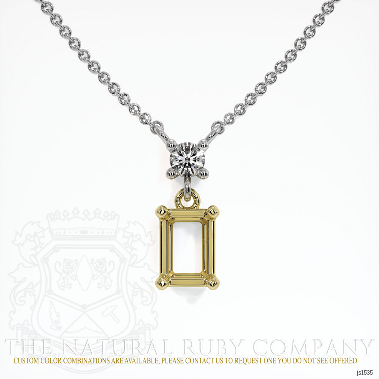 18K Yellow & White Accent Stones Necklace Setting