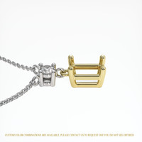 18K Yellow & White Accent Stones Necklace Setting Image