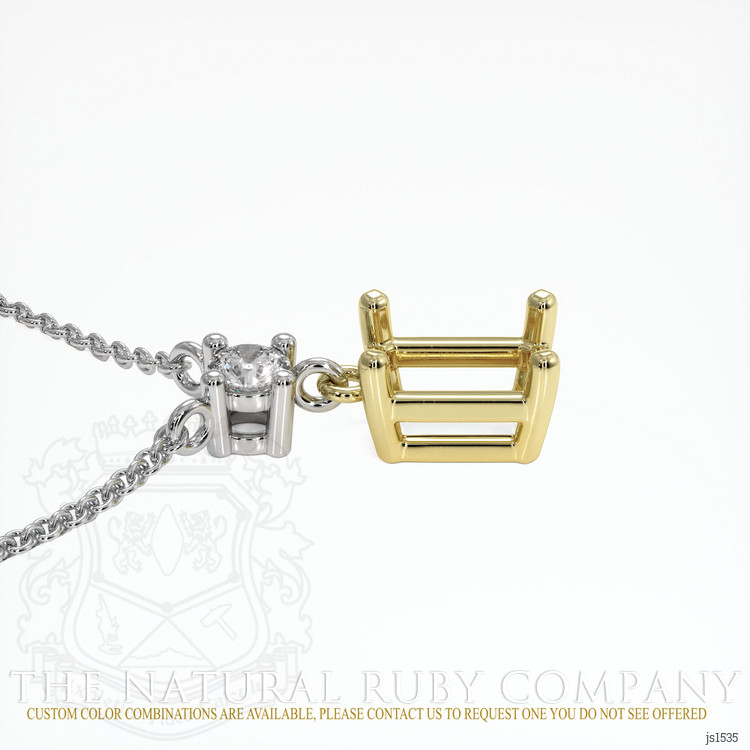 18K Yellow & White Accent Stones Necklace Setting