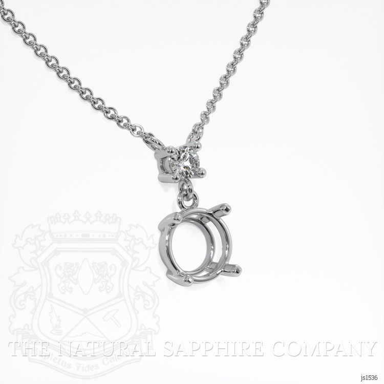 Platinum 950 Accent Stones Necklace Setting